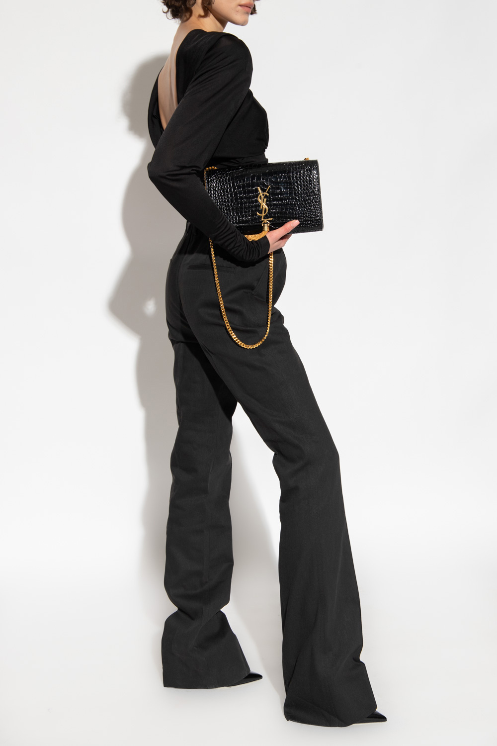Black Trousers with slits Saint Laurent - Straight Hem Pants